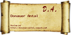 Donauer Antal névjegykártya